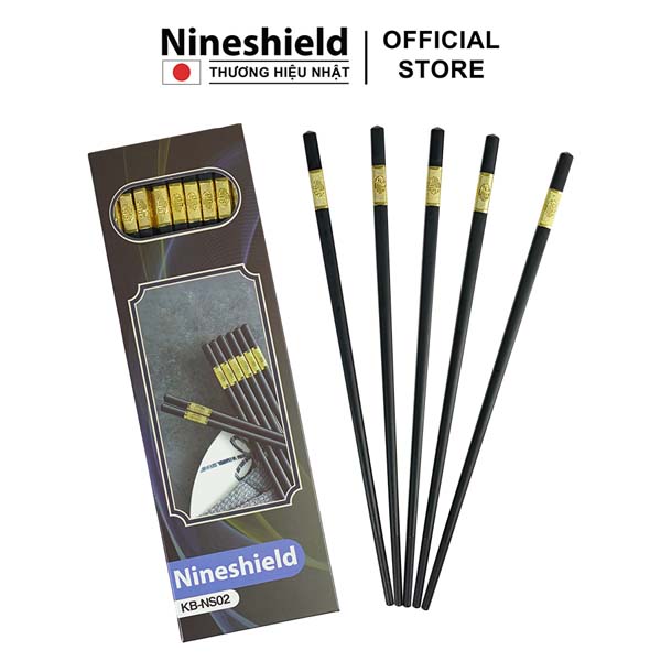 10 Đôi Đũa Thuỷ Tinh Mạ Vàng Nhật Bản Nineshield NS02