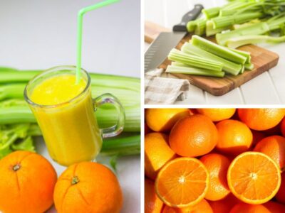 cách làm nước ép cần tây với cam