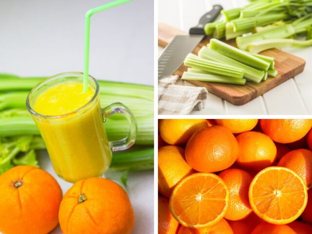 cách làm nước ép cần tây với cam